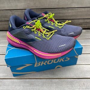 Brooks Adrenaline GTS 22 Womens Running Shoes Navy Pink Yellow 1203531B490 9.5